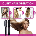 Professional Electric Hair Straightener Brush Heated Comb Straight & Curly Styling Tool - SS Smart Store