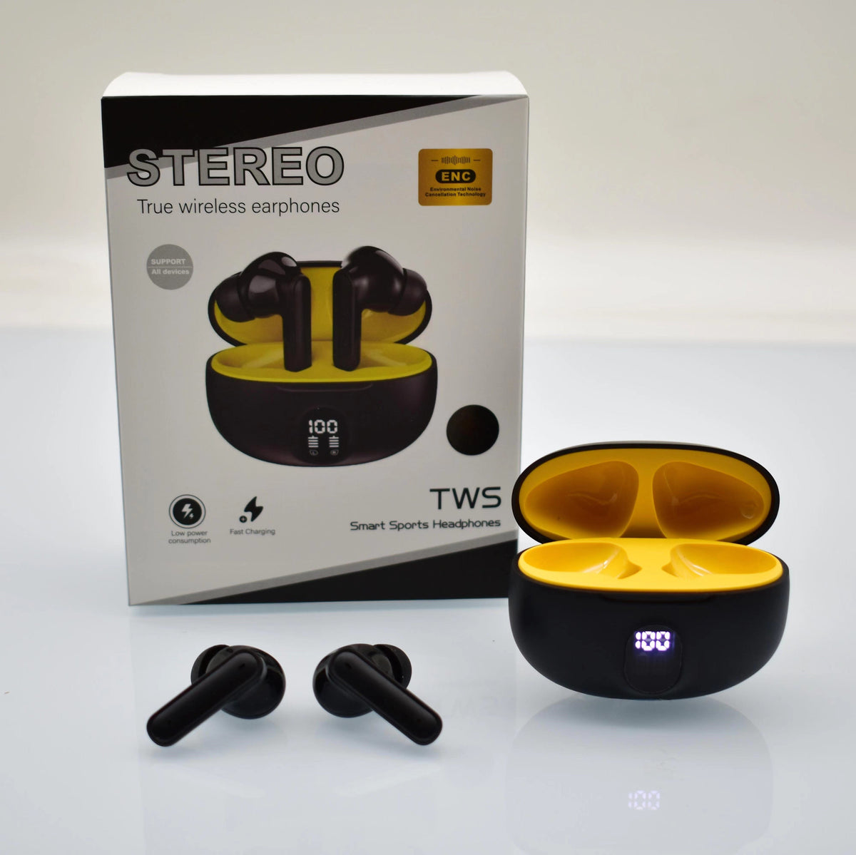 Stereo 895B Wireless Earphones – Bluetooth 5.4, Deep Bass, Waterproof, LCD Display, Long Battery - SS Smart Store