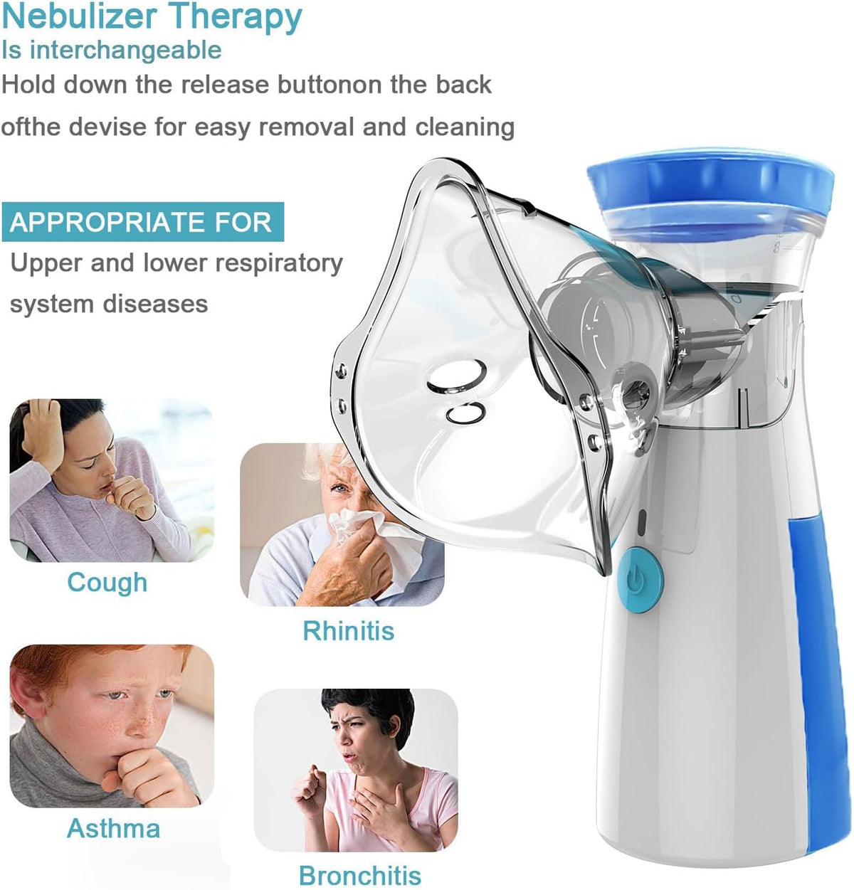 Mini Portable Silent Mesh Nebulizer — Handheld Inhaler for Asthma & Respiratory Care - SS Smart Store