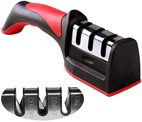 3-in-1 Knife Sharpener Set with Ceramic Peeler – 3-Stage Diamond Coated Sharpener for Kitchen, Fruit & Meat Knives - SS Smart Store