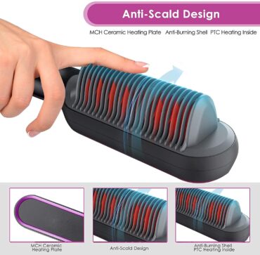Professional Electric Hair Straightener Brush Heated Comb Straight & Curly Styling Tool - SS Smart Store