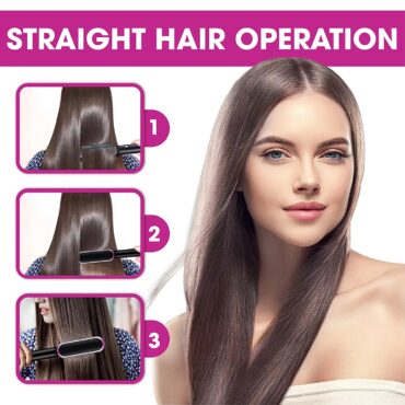 Professional Electric Hair Straightener Brush Heated Comb Straight & Curly Styling Tool - SS Smart Store