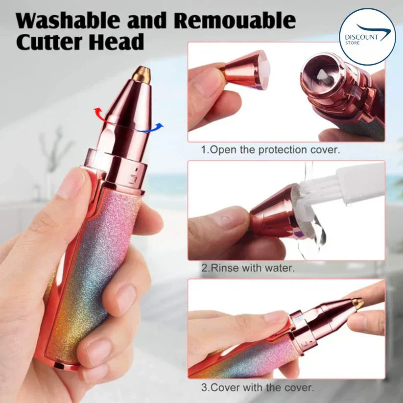 2-in-1 Rechargeable Eyebrow Trimmer & Facial Hair Shaver - Portable USB Charging, Multi-Use for Face and Body Grooming - SS Smart Store