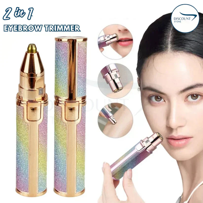 2-in-1 Rechargeable Eyebrow Trimmer & Facial Hair Shaver - Portable USB Charging, Multi-Use for Face and Body Grooming - SS Smart Store