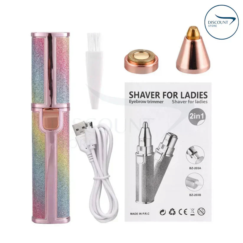 2-in-1 Rechargeable Eyebrow Trimmer & Facial Hair Shaver - Portable USB Charging, Multi-Use for Face and Body Grooming - SS Smart Store