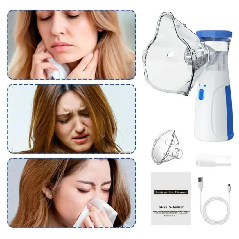 Mini Portable Silent Mesh Nebulizer — Handheld Inhaler for Asthma & Respiratory Care - SS Smart Store