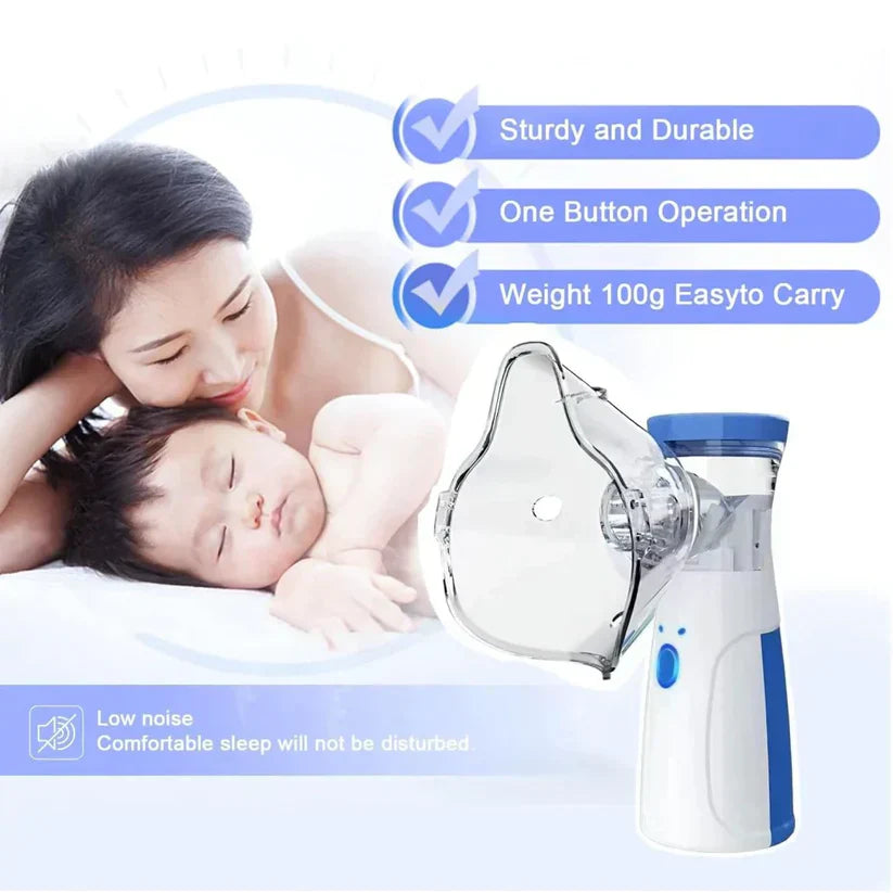 Mini Portable Silent Mesh Nebulizer — Handheld Inhaler for Asthma & Respiratory Care - SS Smart Store