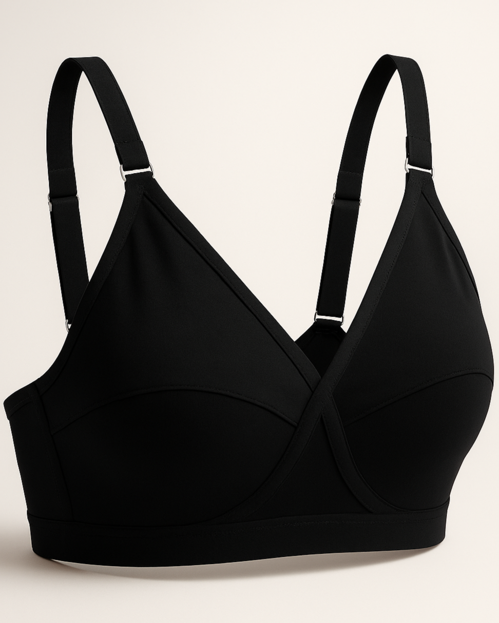 Black Sada Cotton Bra – Soft 3 Hook Support Bra For Women - SS Smart Store
