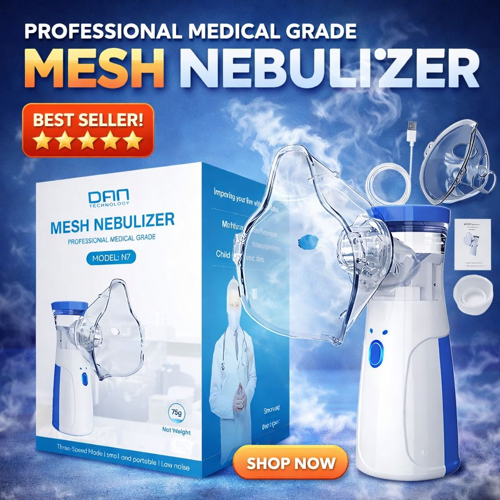 Mini Portable Silent Mesh Nebulizer — Handheld Inhaler for Asthma & Respiratory Care - SS Smart Store