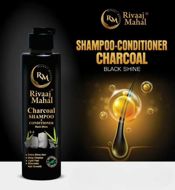 Rivaaj Mahal Charcoal Shampoo + Conditioner – For Deep Cleansing & Silky Black Shine - SS Smart Store