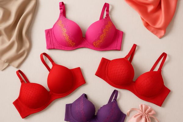 Luxury Silk Embroidered Padded Bra – Soft Fabric, Elegant Design & All-Day Comfort for Women - SS Smart Store