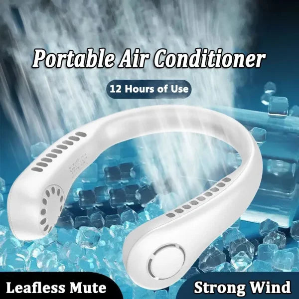 Vaneless Hanging Neck Fan – Portable Bladeless Rechargeable Air Conditioner with Silent Cooling - SS Smart Store