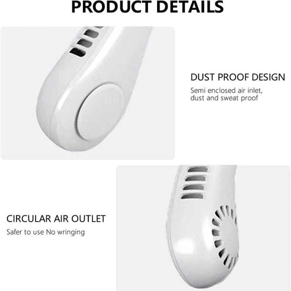 Vaneless Hanging Neck Fan – Portable Bladeless Rechargeable Air Conditioner with Silent Cooling - SS Smart Store