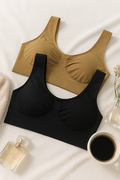 Women’s Lycra Sports Bra Set – Black & Skin | Ideal For Gym, Yoga & Daily Comfort (pack Of 2) - SS Smart Store